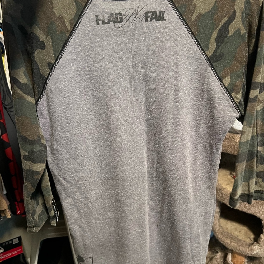 Flag Nor Fail Green and Gray Long Sleeve Tee